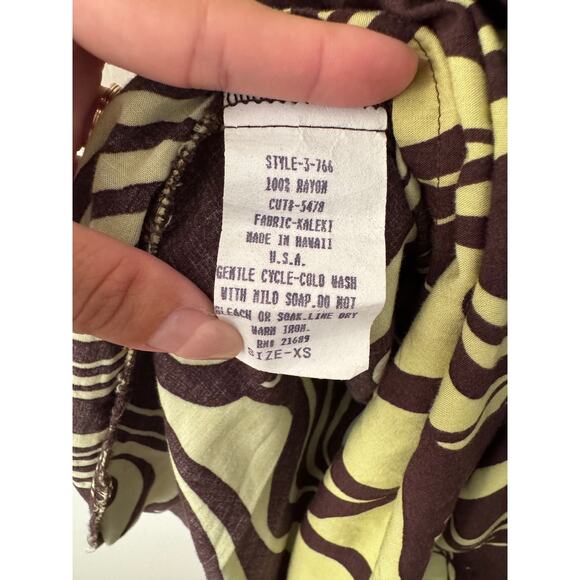 Iolani Sportswear Light Green and Brown Sheath Dress Size X Small - Picture 2 of 9